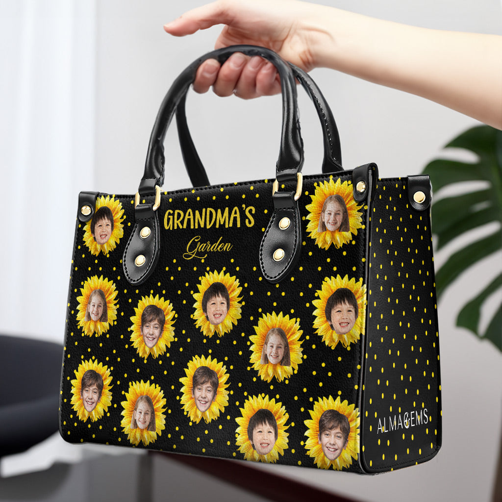 Little Sunflowers - Personalized Custom Leather Handbag - FM038_HB