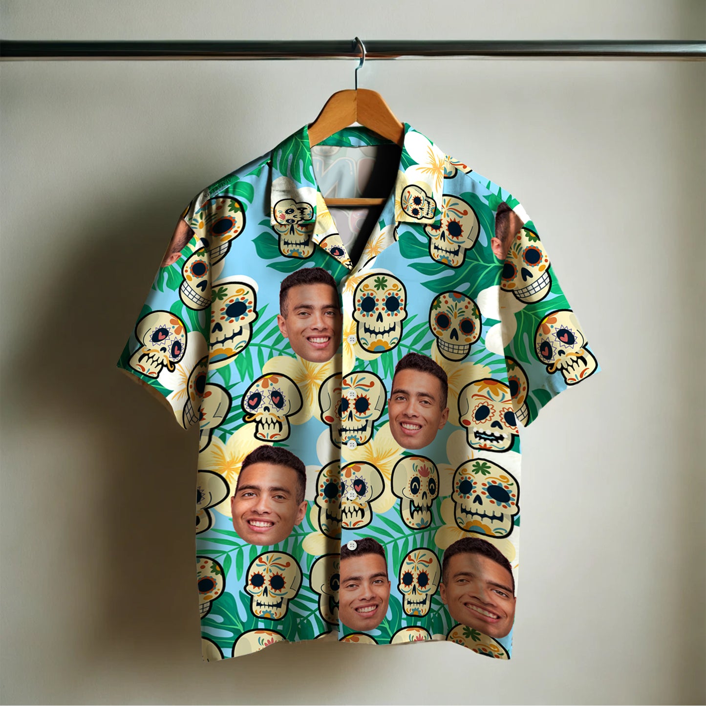 Camisa hawaiana personalizada Un Poco Loco con tu foto - Camisa hawaiana unisex personalizada - ME008_HW