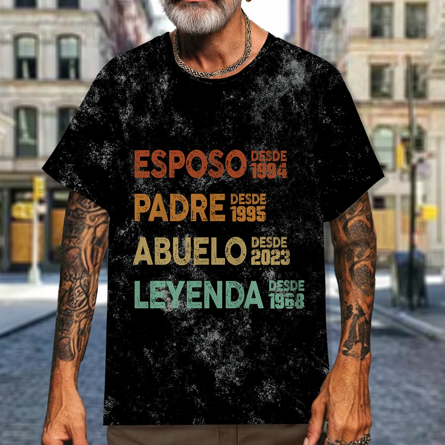 ESPOSO. CAPELLÁN. ABUELO. LEYENDA - Camiseta personalizada unisex con estampado integral - FM011_3T