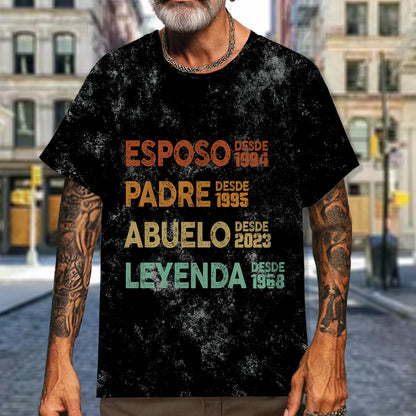 ESPOSO. CAPELLÁN. ABUELO. LEYENDA - Camiseta personalizada unisex con estampado integral - FM011_3T