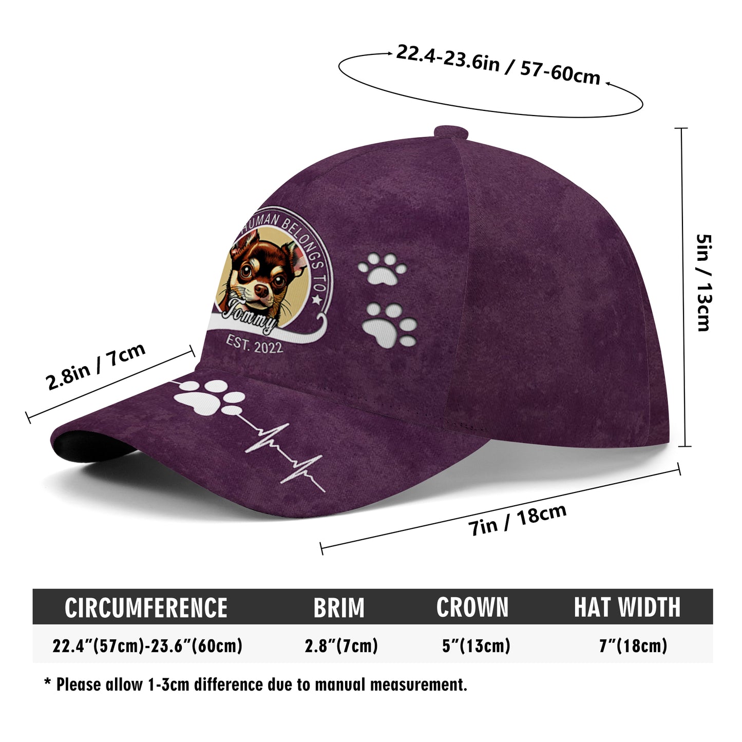 Este humano pertenece a: gorra de béisbol personalizada especial, gorra de béisbol con estampado completo - PET002_BAC