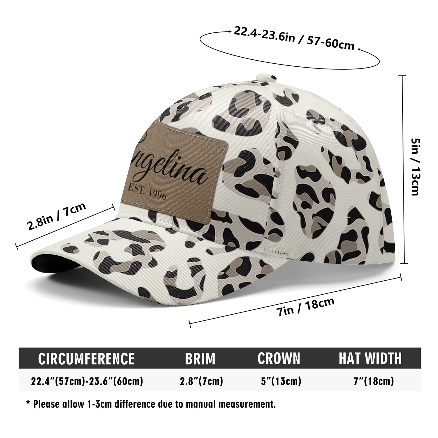 Leopard Print Hat - Personalized Custom Hat, All Over Print Baseball Cap - DG032_BAC