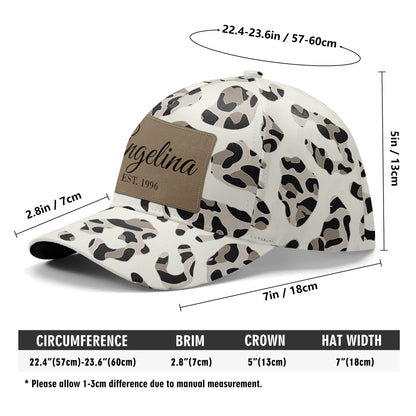 Gorra con estampado de leopardo - Gorra personalizada personalizada, gorra de béisbol con estampado integral - DG032_BAC