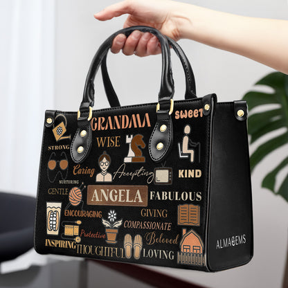 Grandma. Abuela - Personalized Custom Leather Handbag - FM037_HB