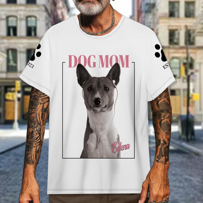 Dog & Cat Personalized Custom Unisex T-shirt - Personalized Custom Unisex All-Over Printed T-Shirt - PET003_3T