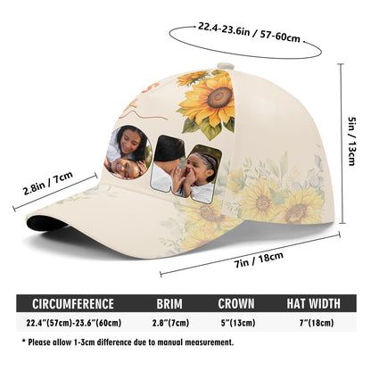 La mejor mamá del mundo: gorra de béisbol personalizada con estampado completo - FM009_BAC