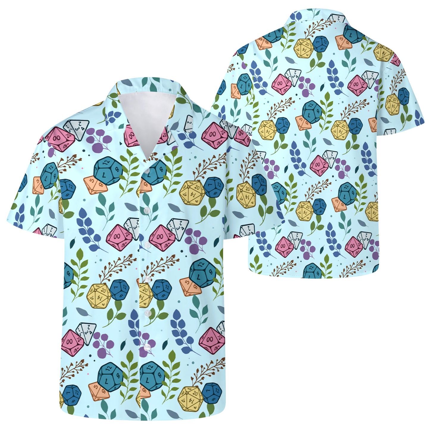 Camisa hawaiana unisex personalizada con dados coloridos - A003_HW