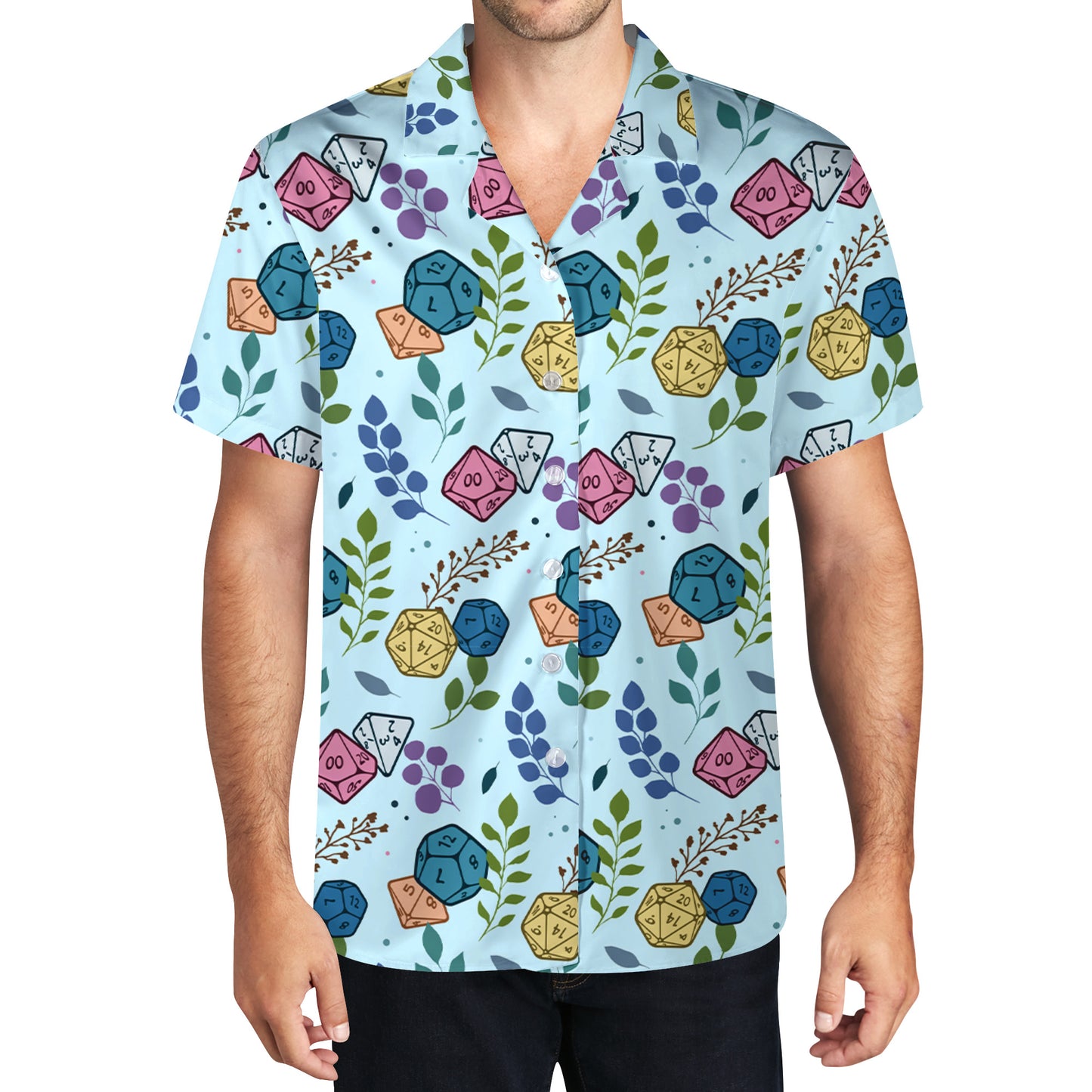 Camisa hawaiana unisex personalizada con dados coloridos - A003_HW