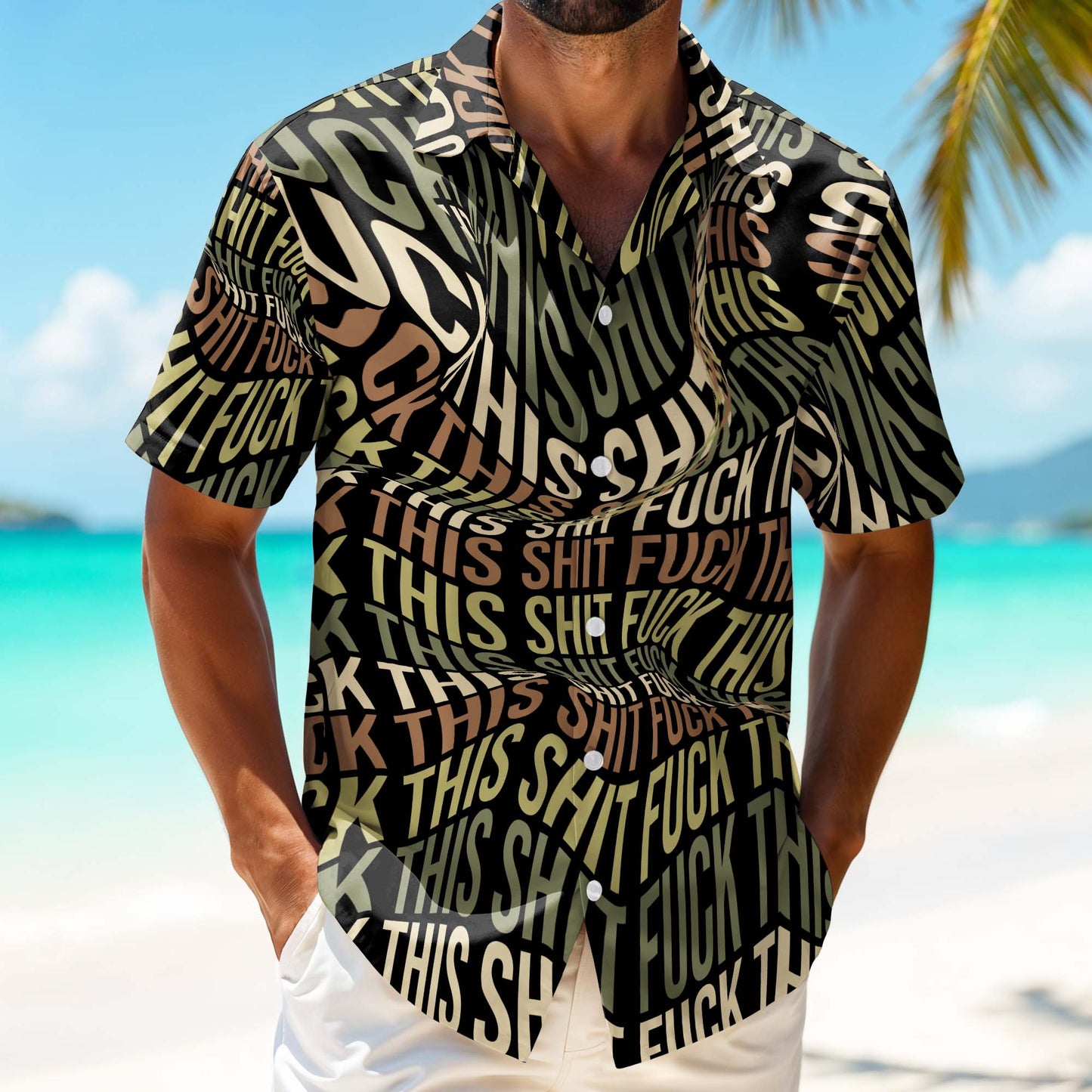 Embrace The Bold Spirit With Unique Text Patterns - Personalized Hawaiian Shirt - AAA003_HWII