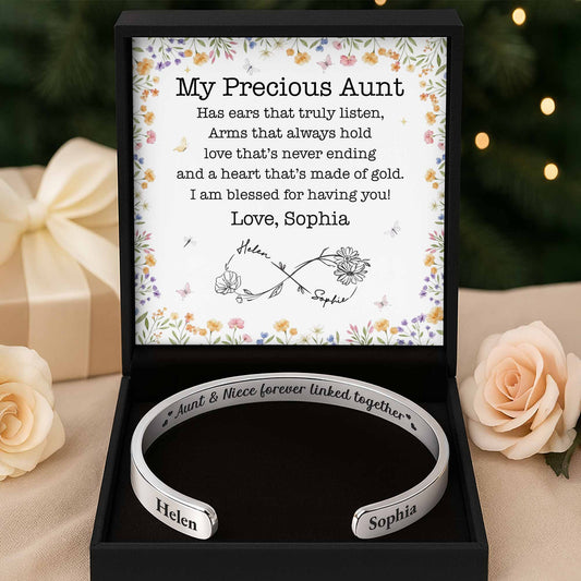 Aunt & Niece Forever Linked Together With Floral Design