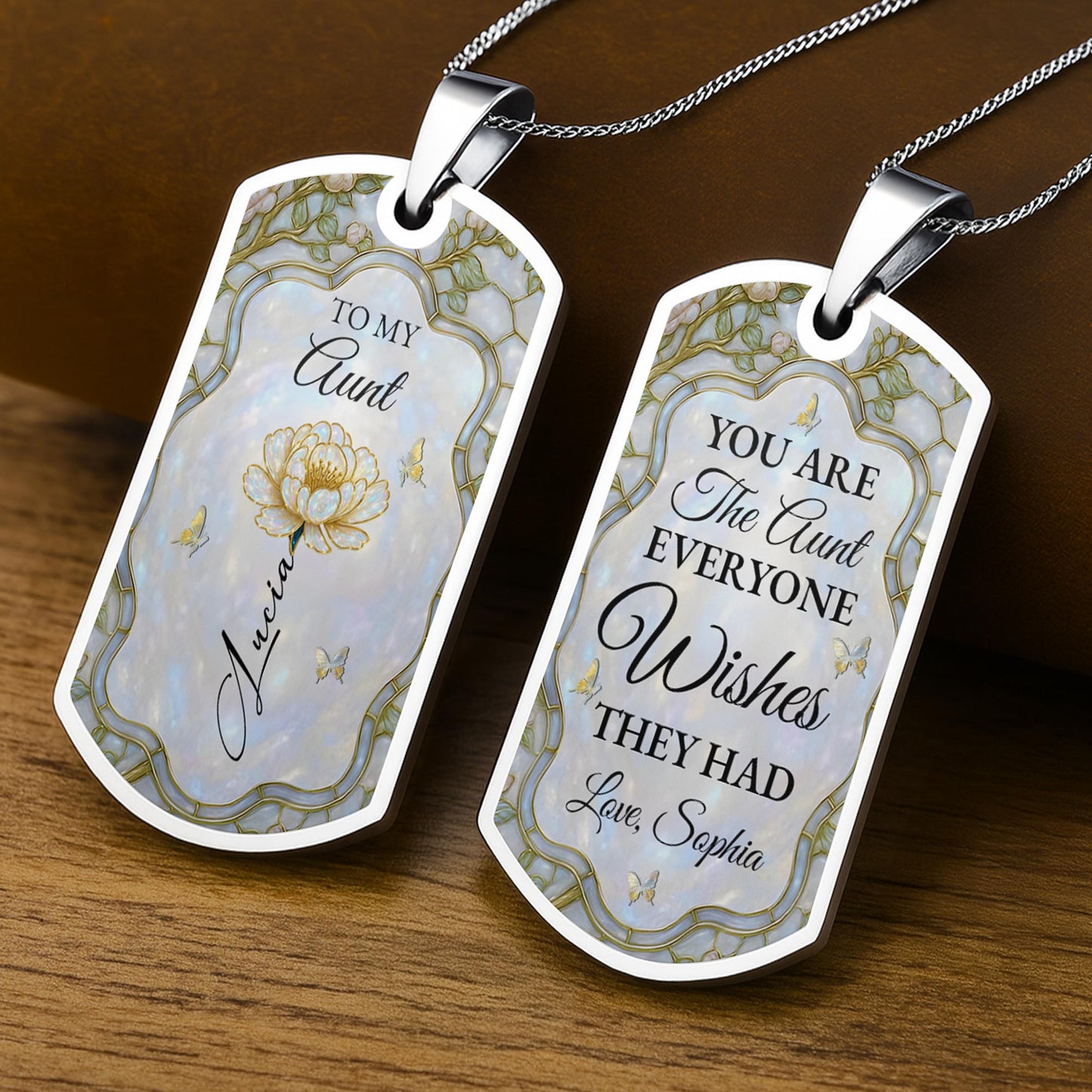 To My Aunt With Lovely Flower And Butterflies