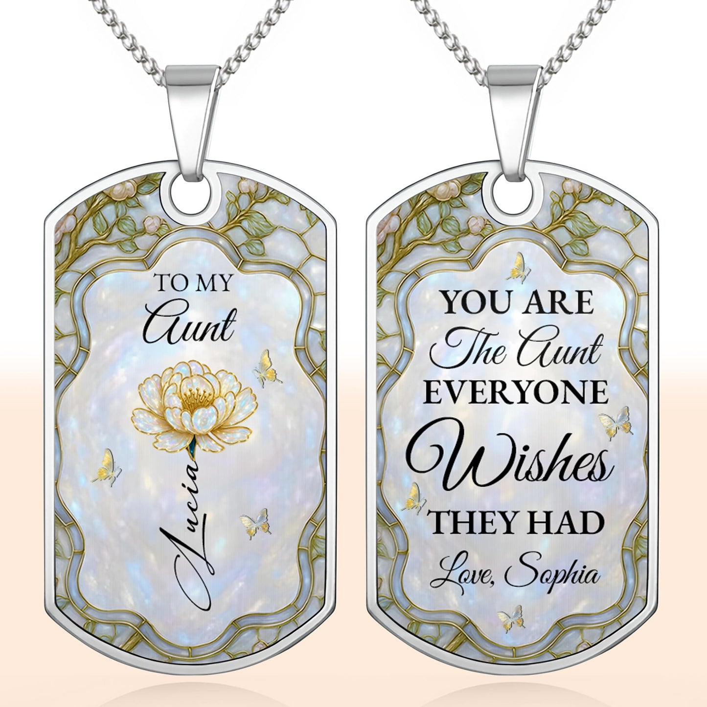 To My Aunt With Lovely Flower And Butterflies