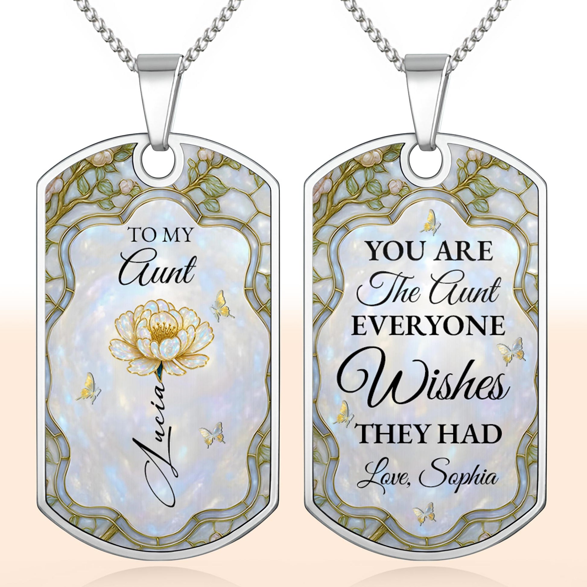 To My Aunt With Lovely Flower And Butterflies