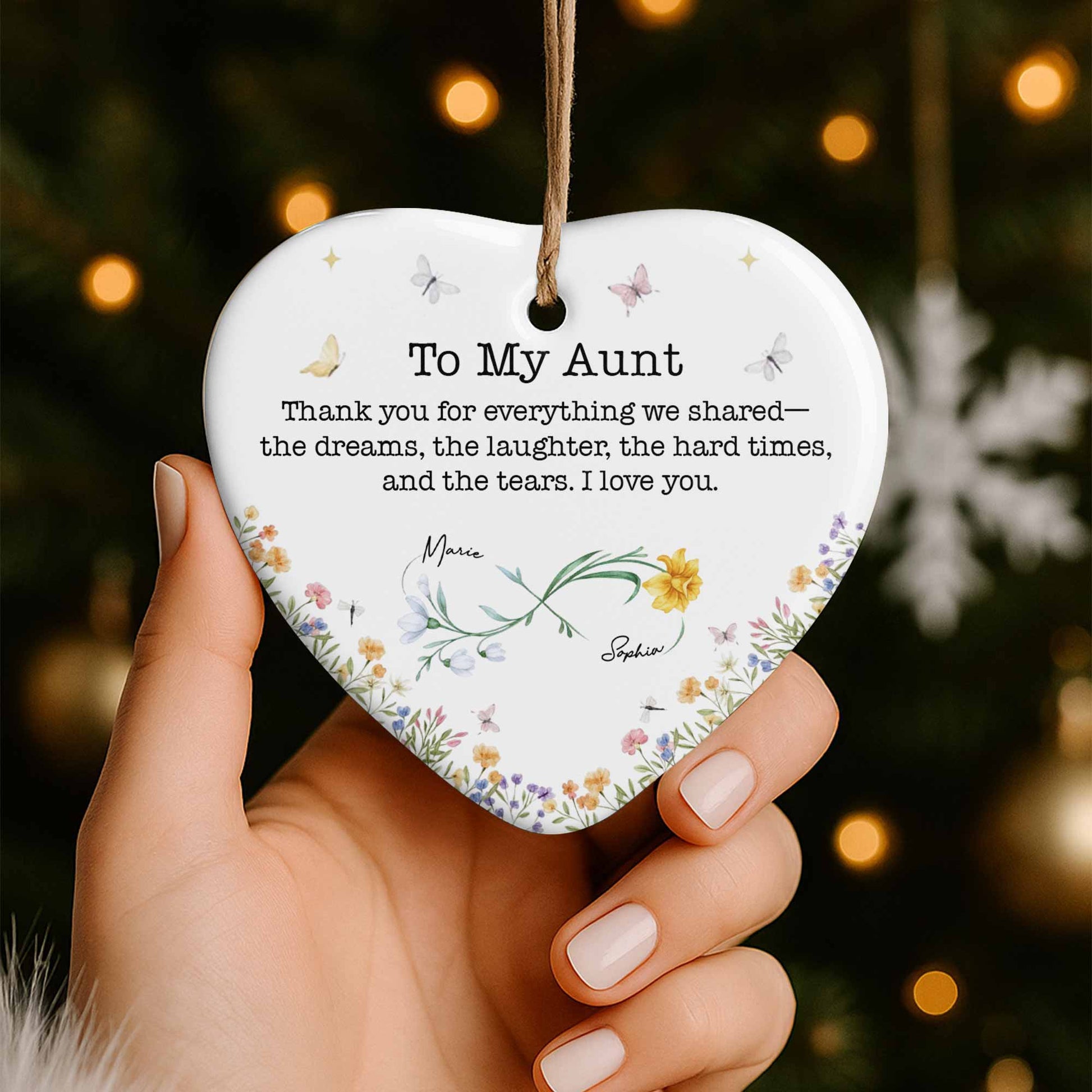 To My Aunt, Thank You For Shared Memories, Flowers And Butterflies