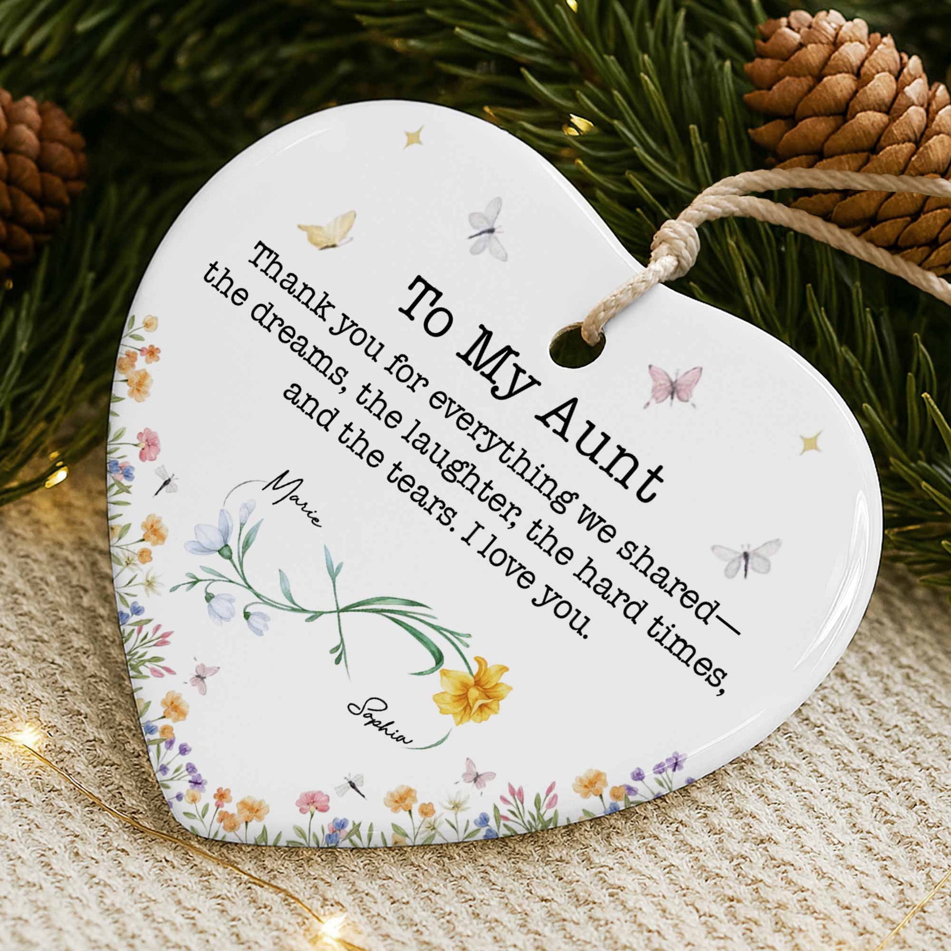 To My Aunt, Thank You For Shared Memories, Flowers And Butterflies