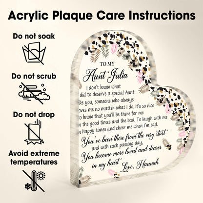 To My Aunt, Special Bond Decor With Leaves And Flowers