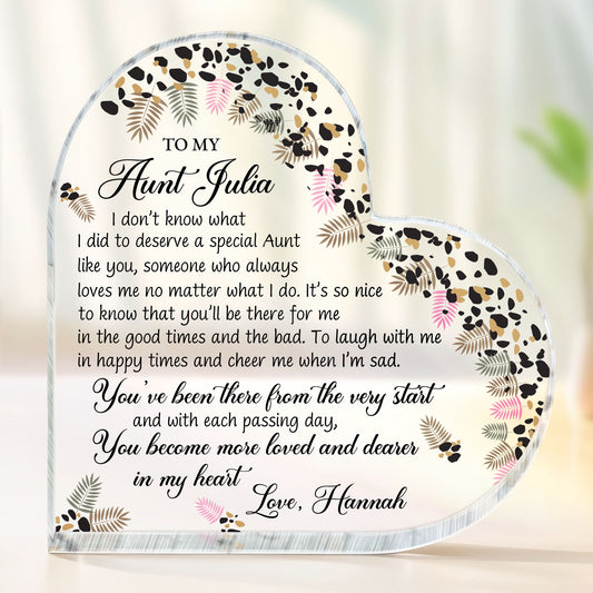 To My Aunt, Special Bond Decor With Leaves And Flowers