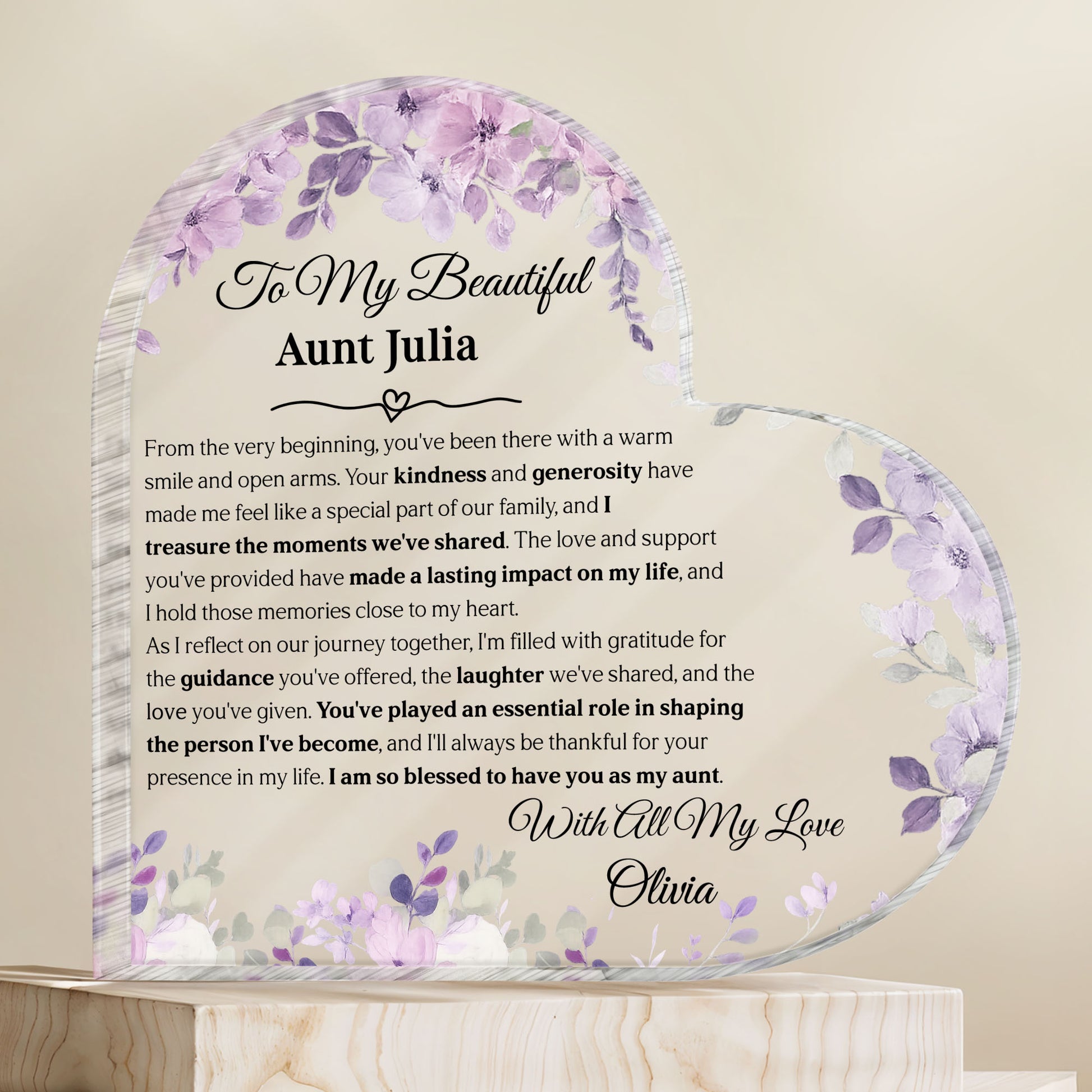 To My Beautiful Aunt, Celebrating Lasting Moments