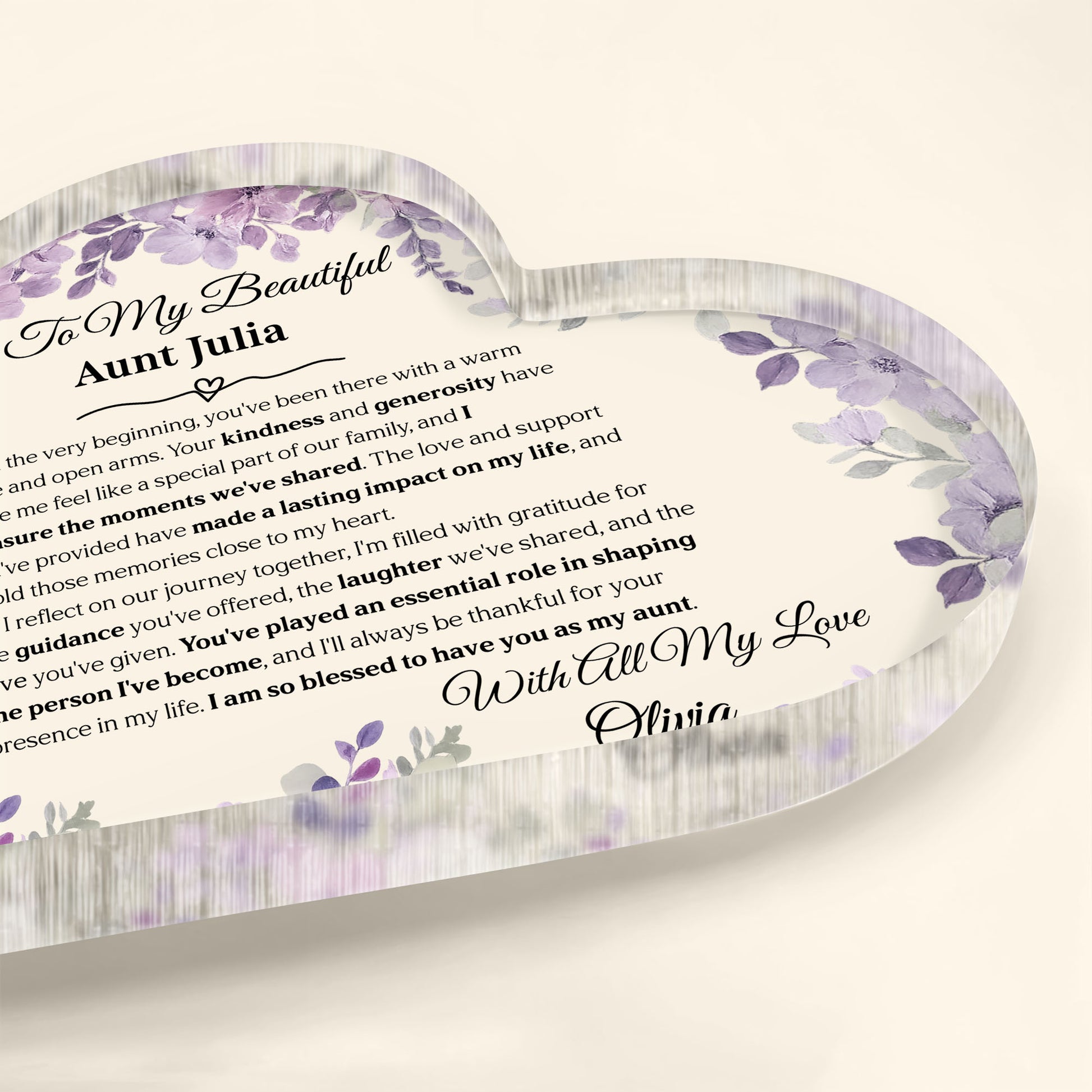 To My Beautiful Aunt, Celebrating Lasting Moments