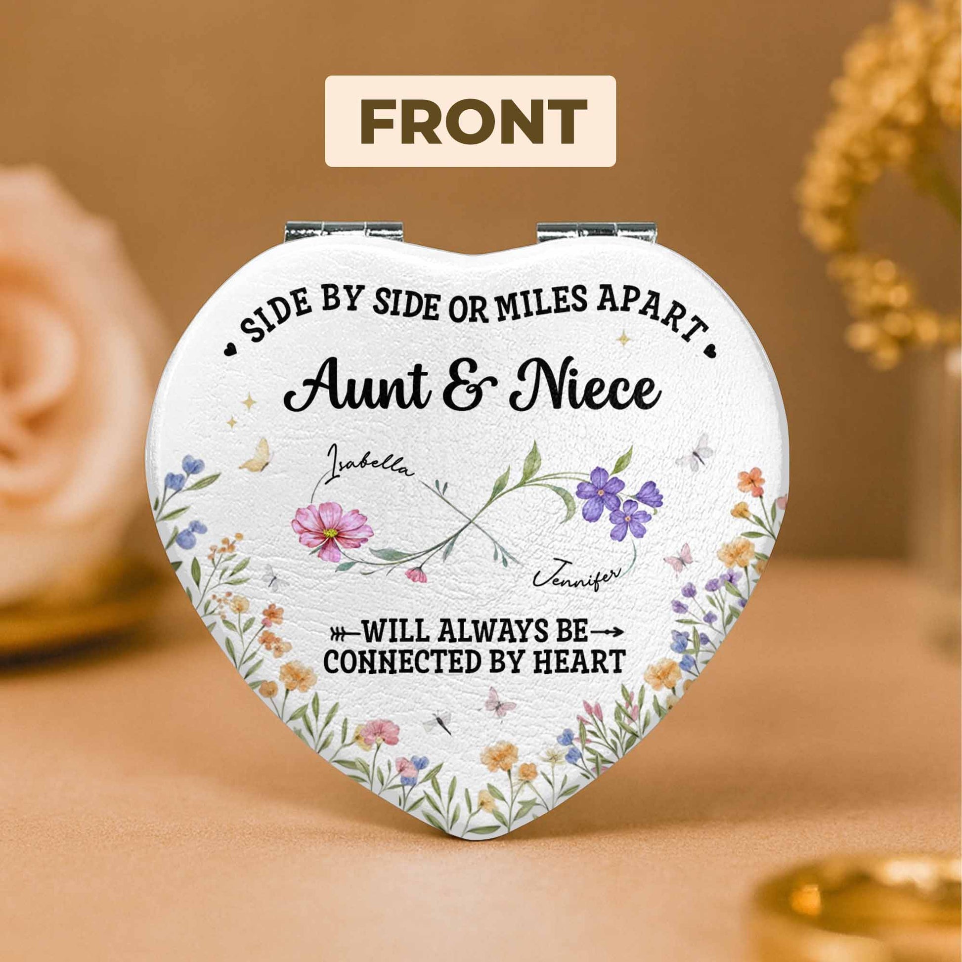 Side By Side Or Miles Apart, Heartfelt Gift For Aunt & Niece