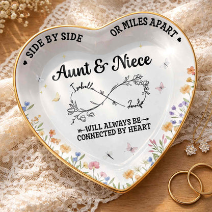 Side By Side Or Miles Apart Aunt Niece Flowers Infinity Symbol