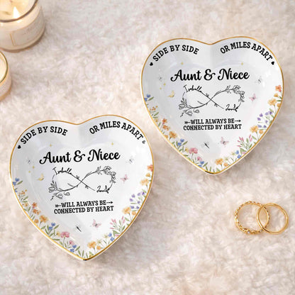 Side By Side Or Miles Apart Aunt Niece Flowers Infinity Symbol