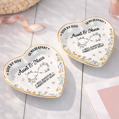 Side By Side Or Miles Apart Aunt Niece Flowers Infinity Symbol