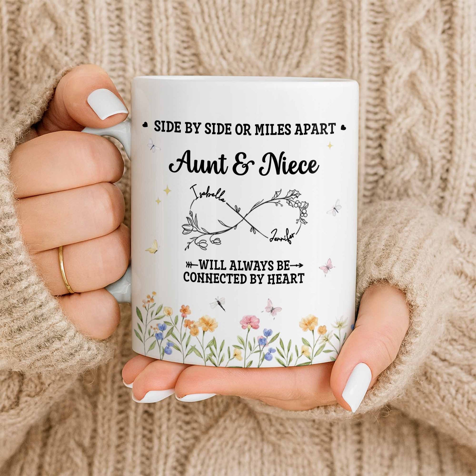 Aunt & Niece Always Connected by Heart With Flowers