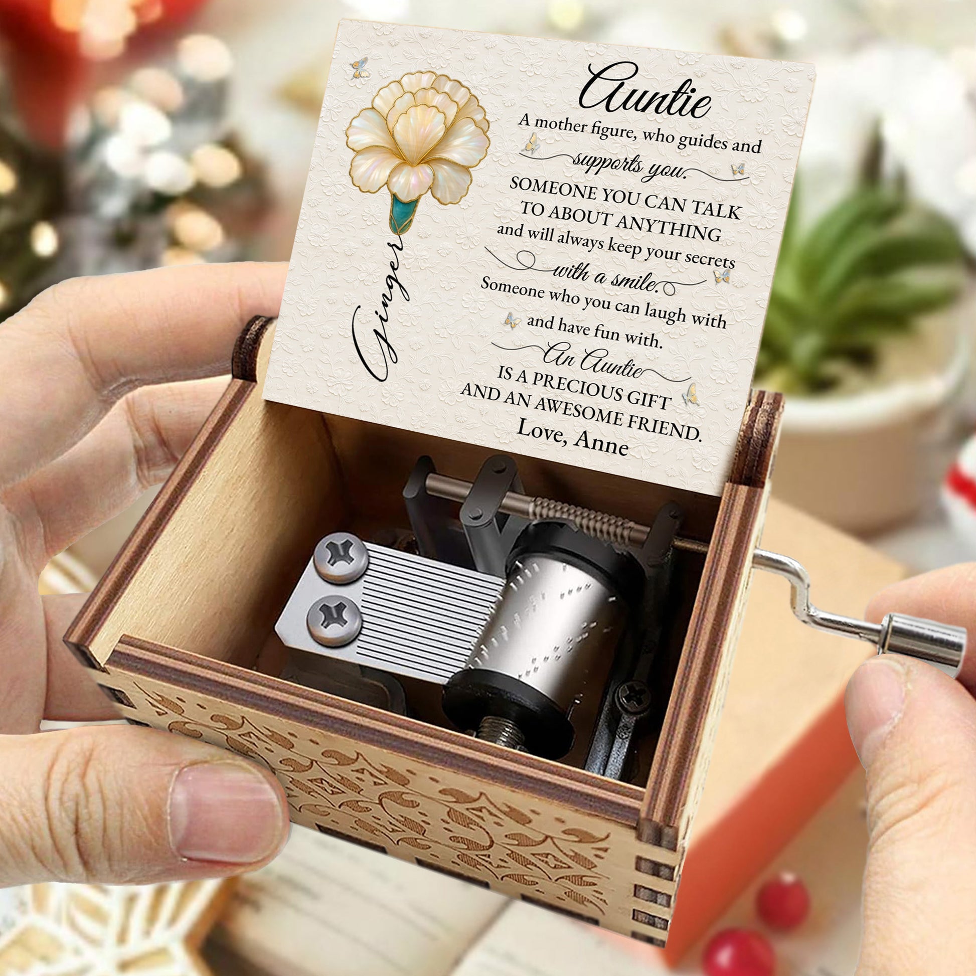 Auntie A Mother Figure With Flower And Butterflies