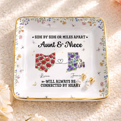 Aunt & Niece Always Connected By Heart, Flowers Design