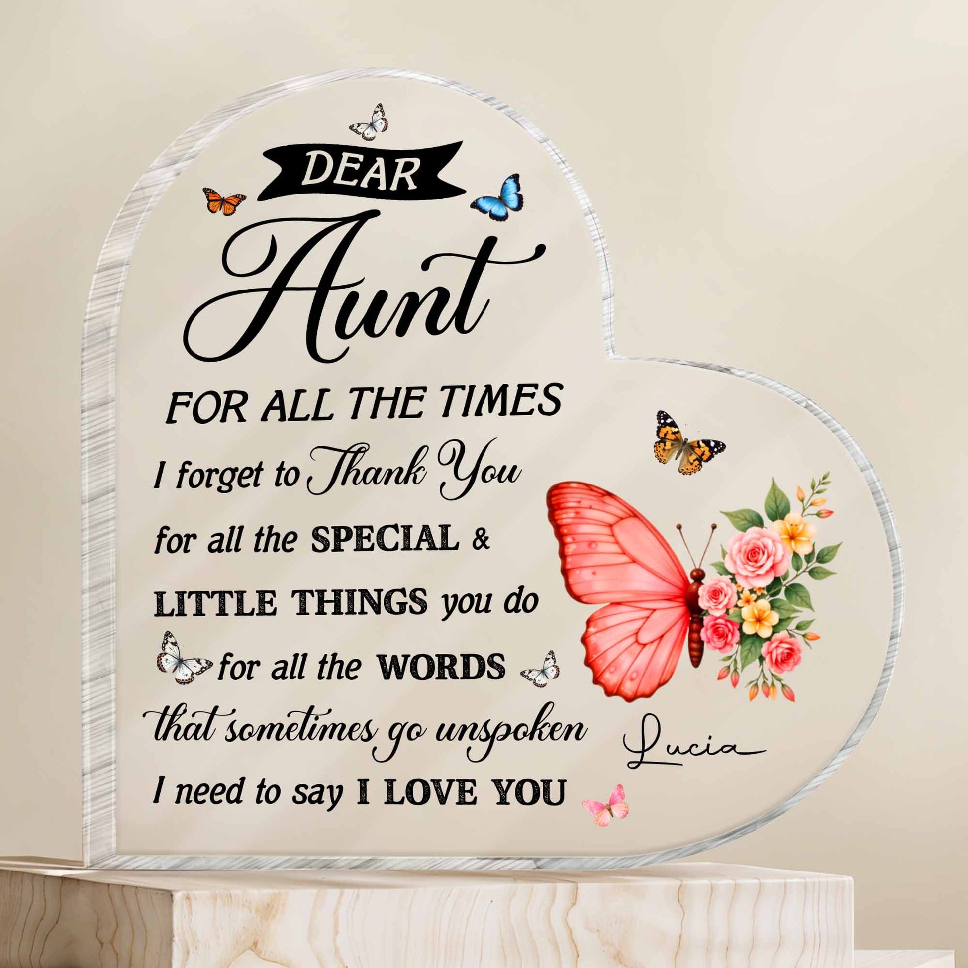Dear Aunt, Love and Appreciation with Flowers and Butterflies