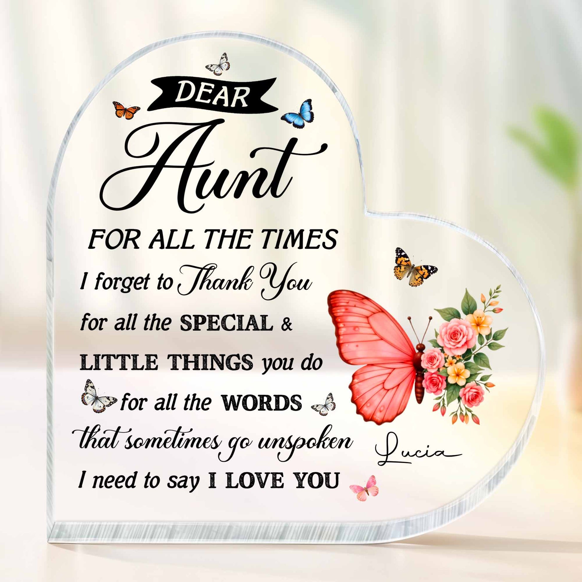 Dear Aunt, Love and Appreciation with Flowers and Butterflies