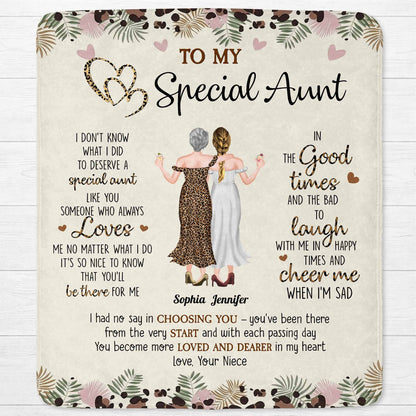 To My Special Aunt, Hearts And Flowers