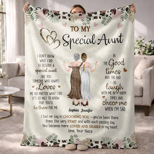 To My Special Aunt, Hearts And Flowers