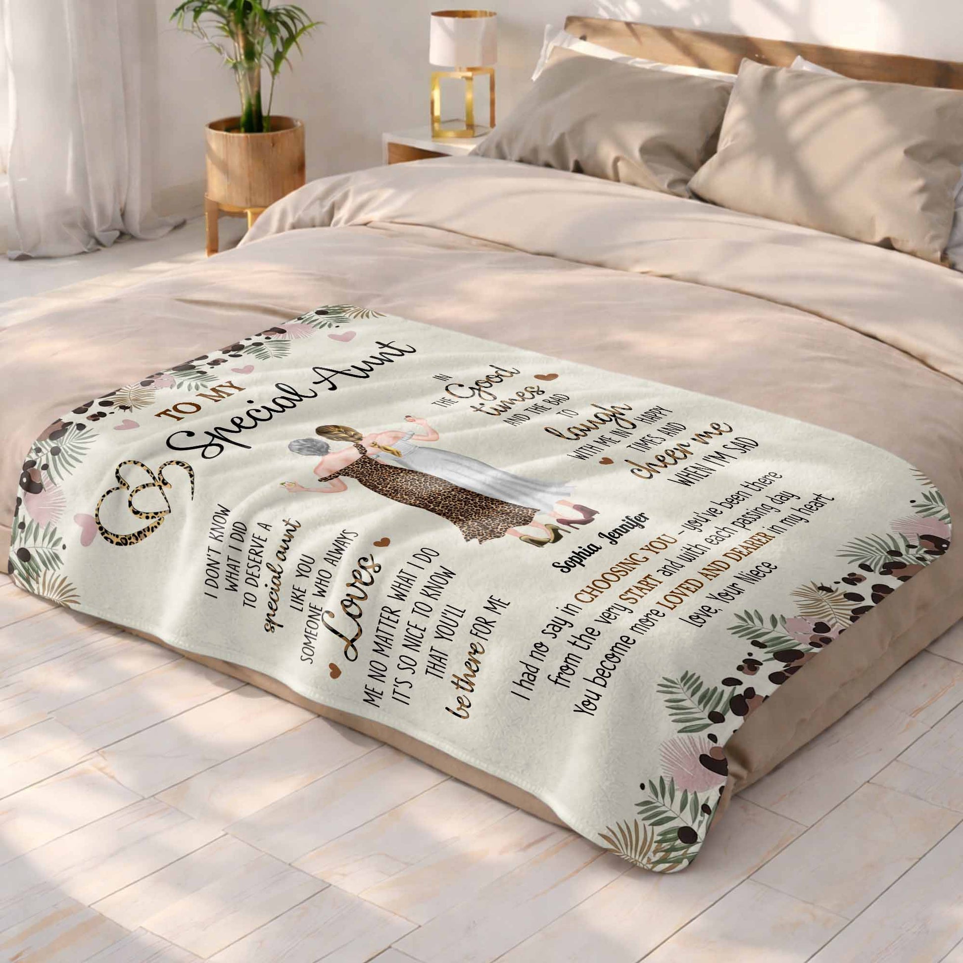 To My Special Aunt, Hearts And Flowers