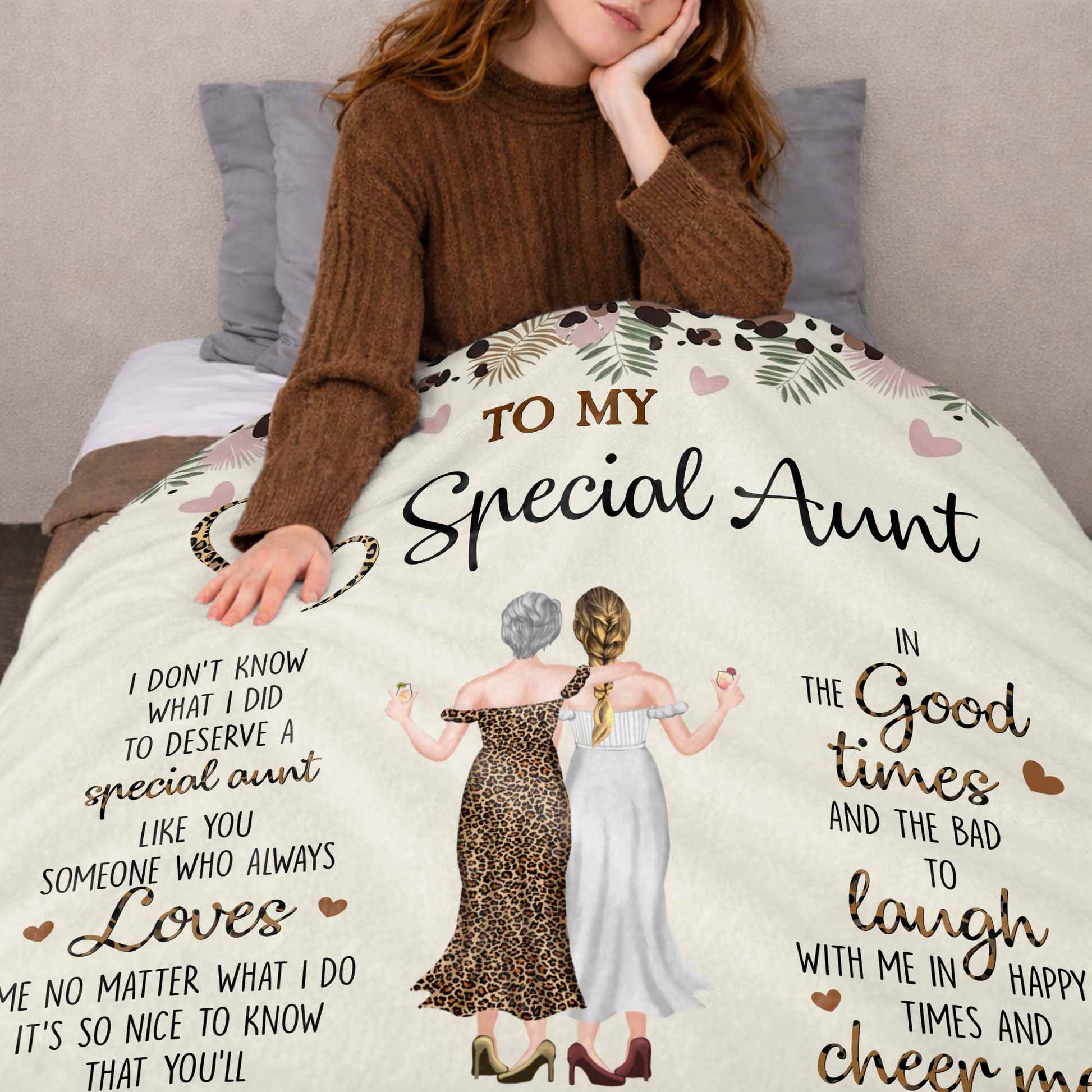 To My Special Aunt, Hearts And Flowers