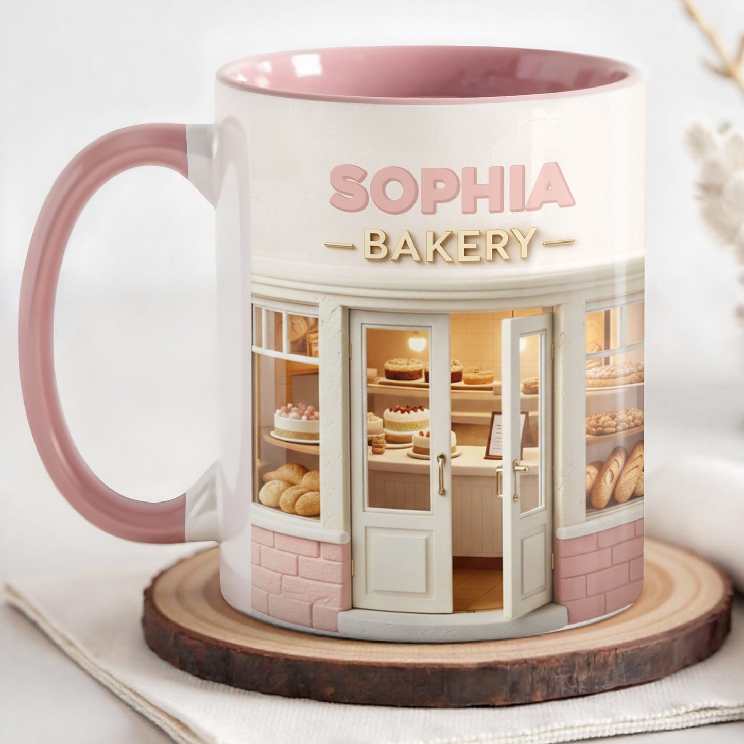 Bakery Shop With Custom Name And Pastries