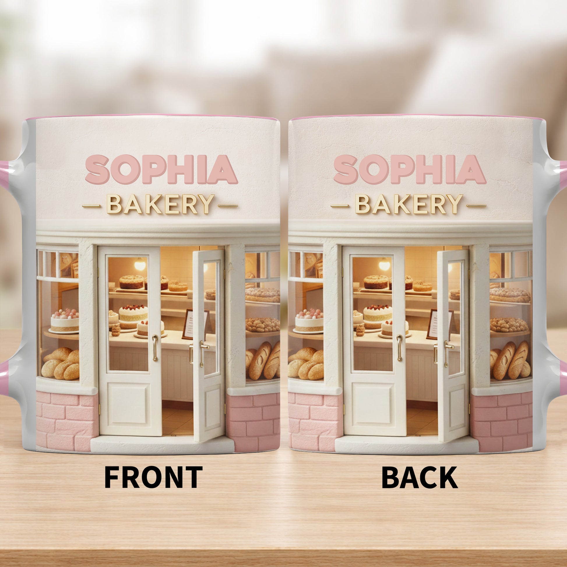 Bakery Shop With Custom Name And Pastries