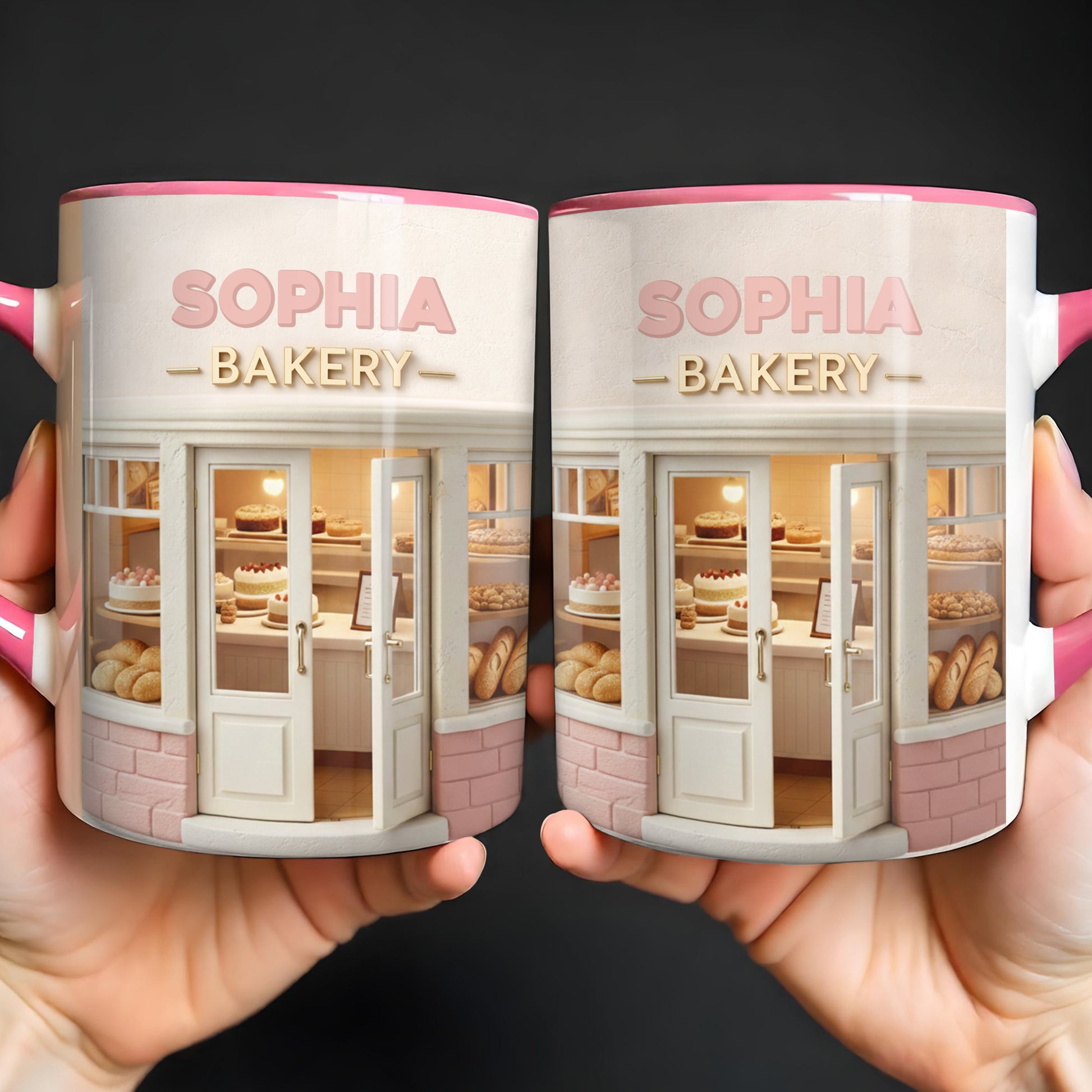 Bakery Shop With Custom Name And Pastries