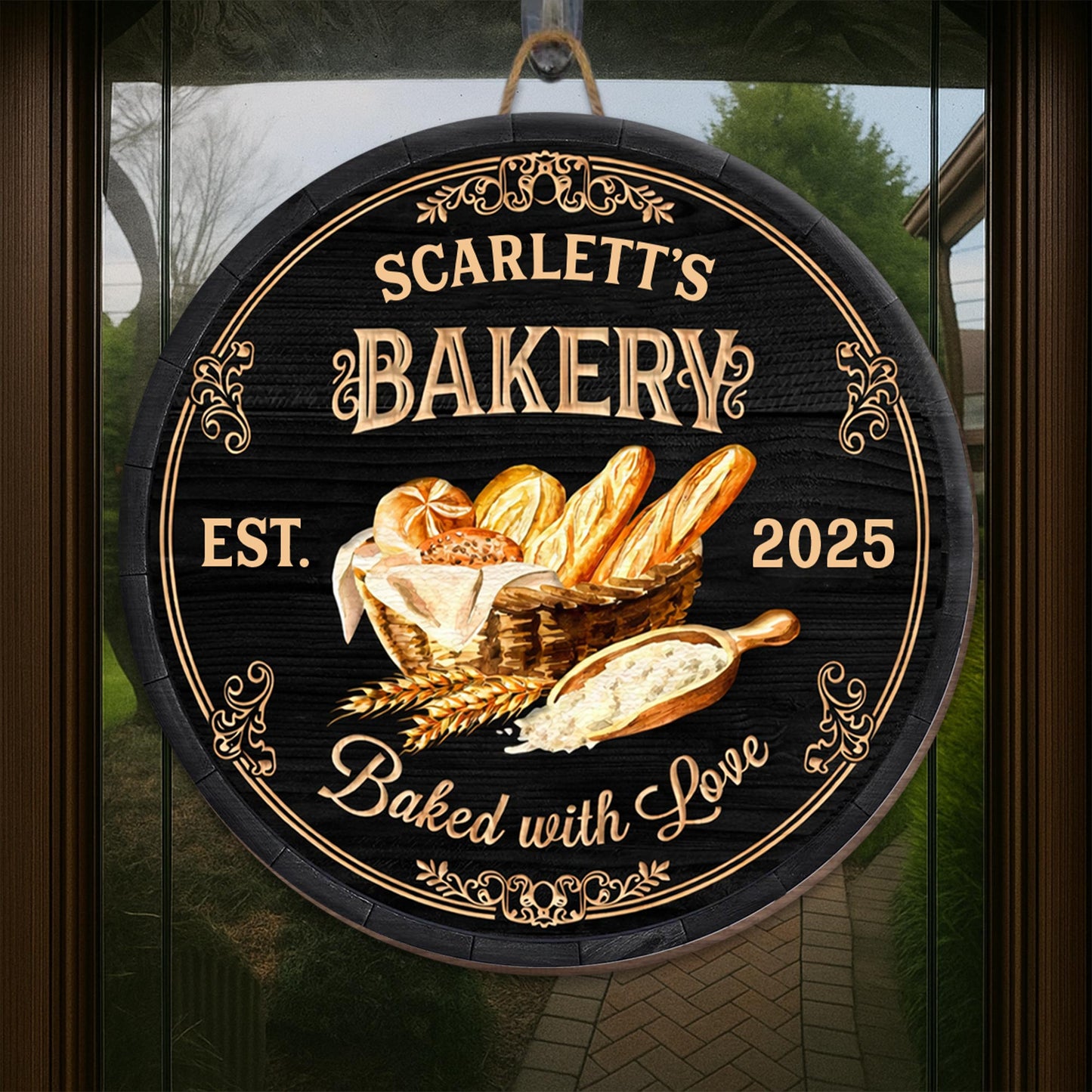 Bakery Baked With Love Bread Basket Flour Scoop