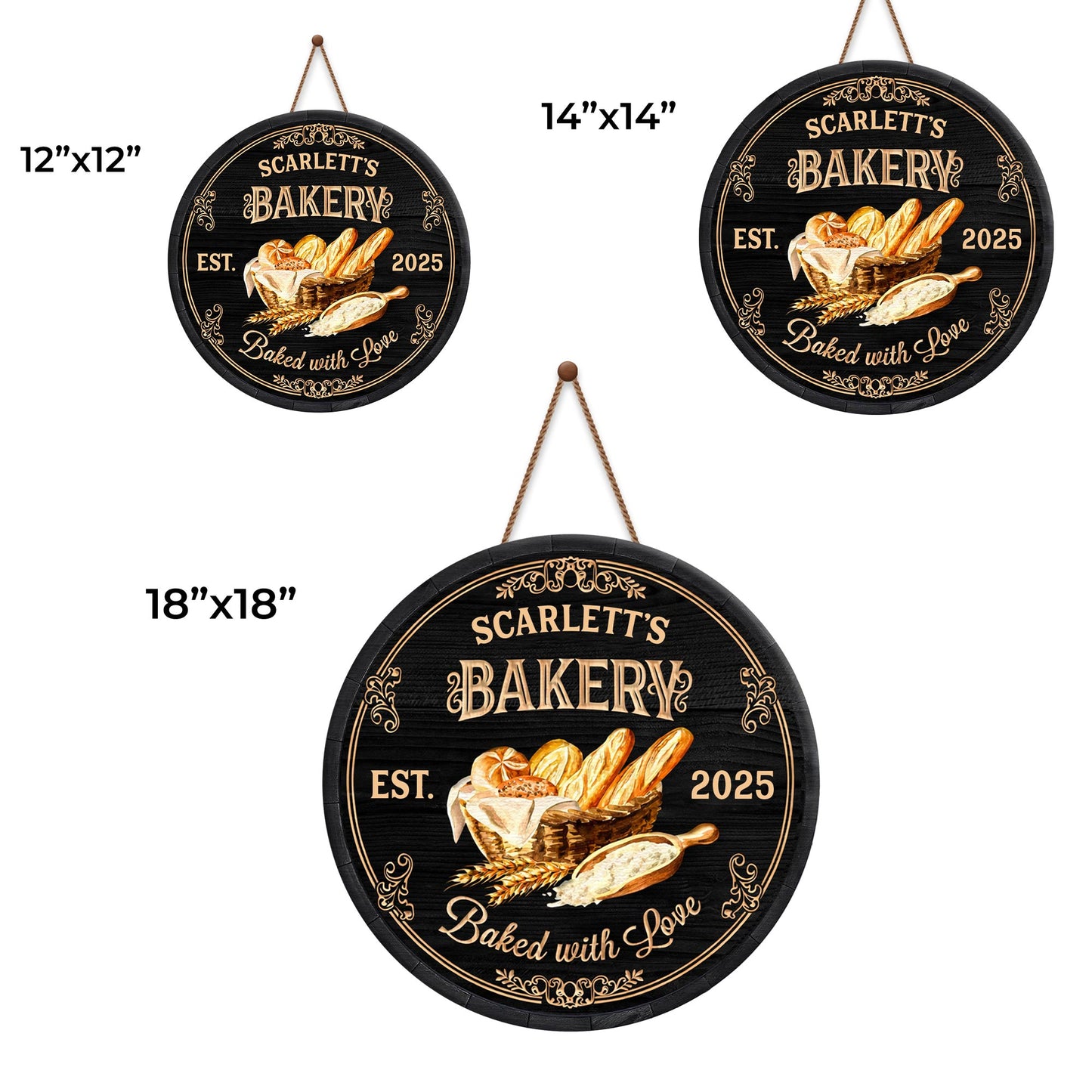 Bakery Baked With Love Bread Basket Flour Scoop