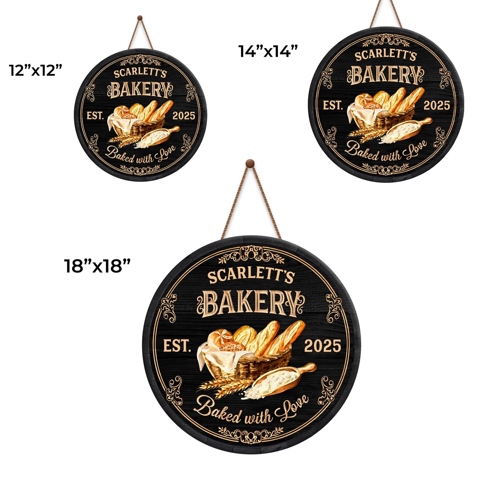 Bakery Baked With Love Bread Basket Flour Scoop
