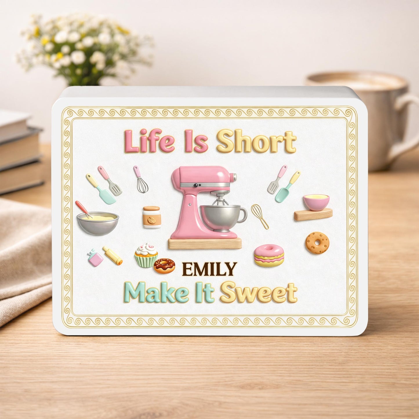 Life Is Short Make It Sweet Baker Stand Mixer And Kitchen Utensils