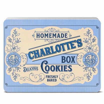 Homemade Cookies Box Delicious Freshly Baked With Vintage Flower Design - Personalized Cookie Tin Box - BAKE003_CTBOX