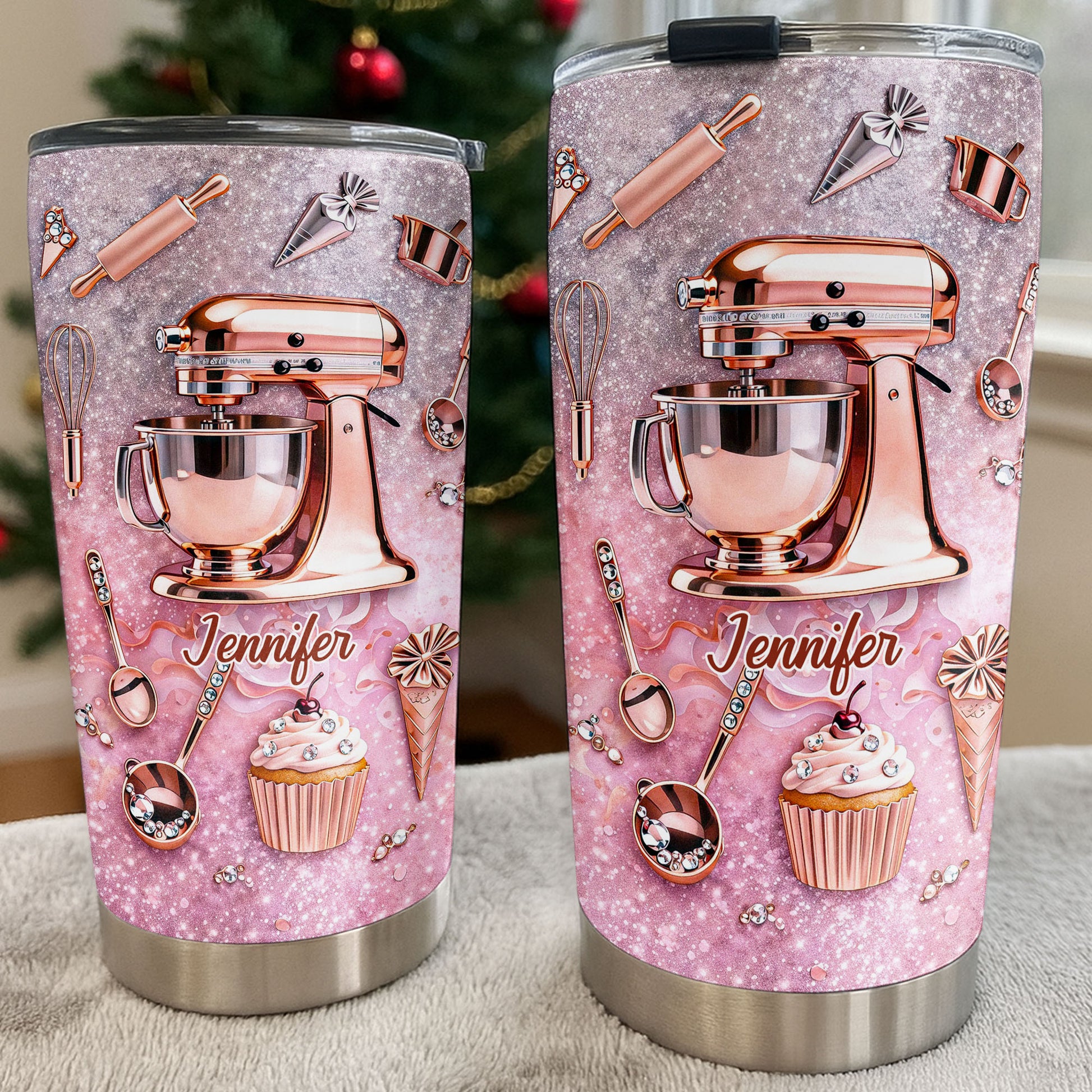 Baking Is My Therapy Kitchen Rose Gold Stand Mixer And Cupcake