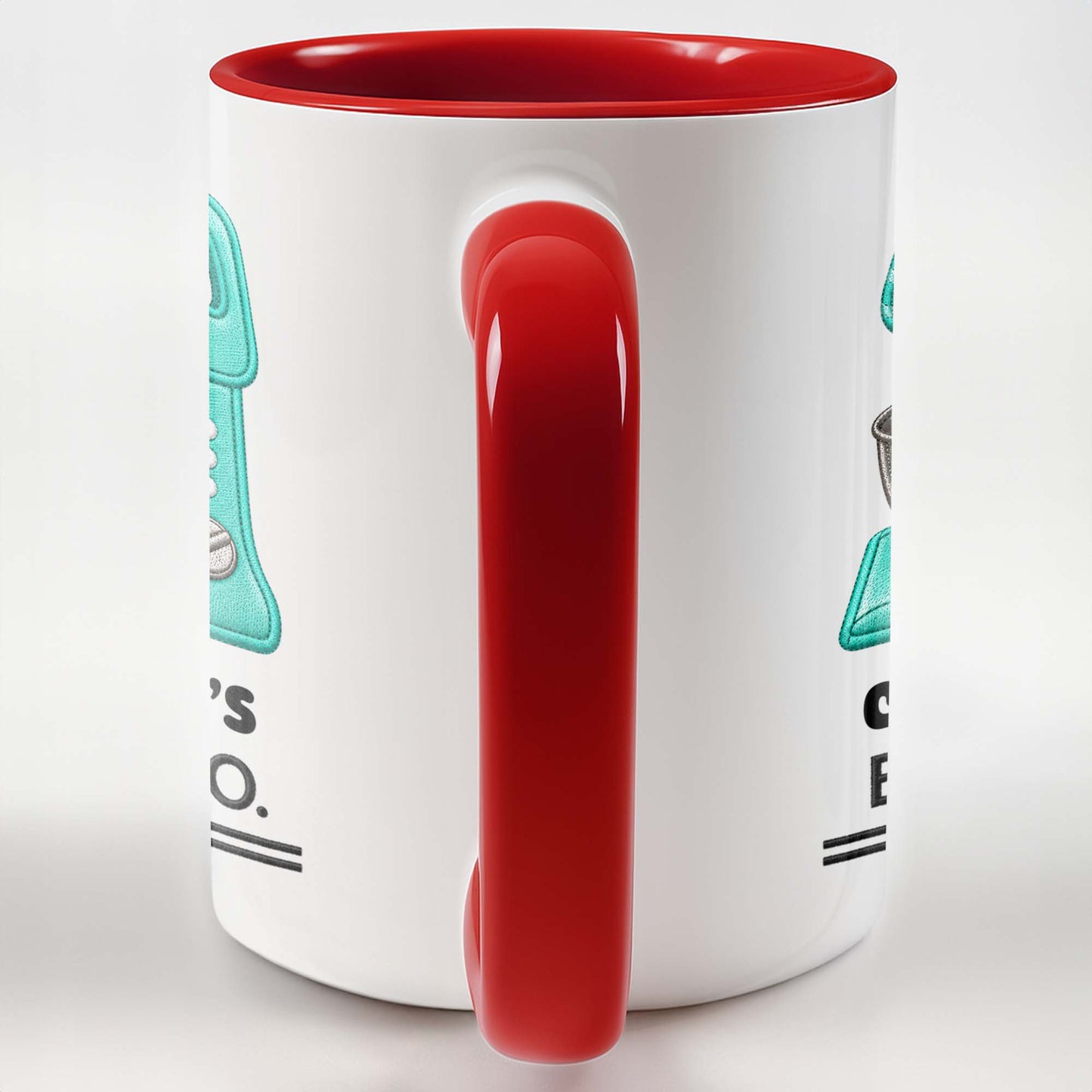 Baking Co. Open Daily With Custom Dough Mixer 3D Embroidery - Personalized Custom Accent Mug - BAKE043_AMUG