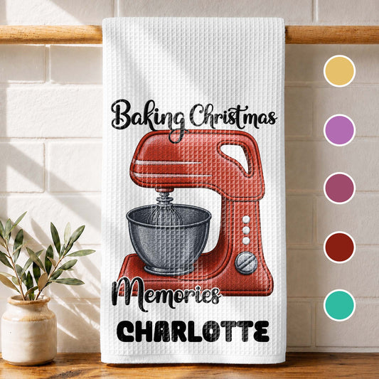 Baking Christmas Memories Personalized Dough Mixer Kitchen Decor - Personalized Kitchen Towel - BAKE057_TOWL