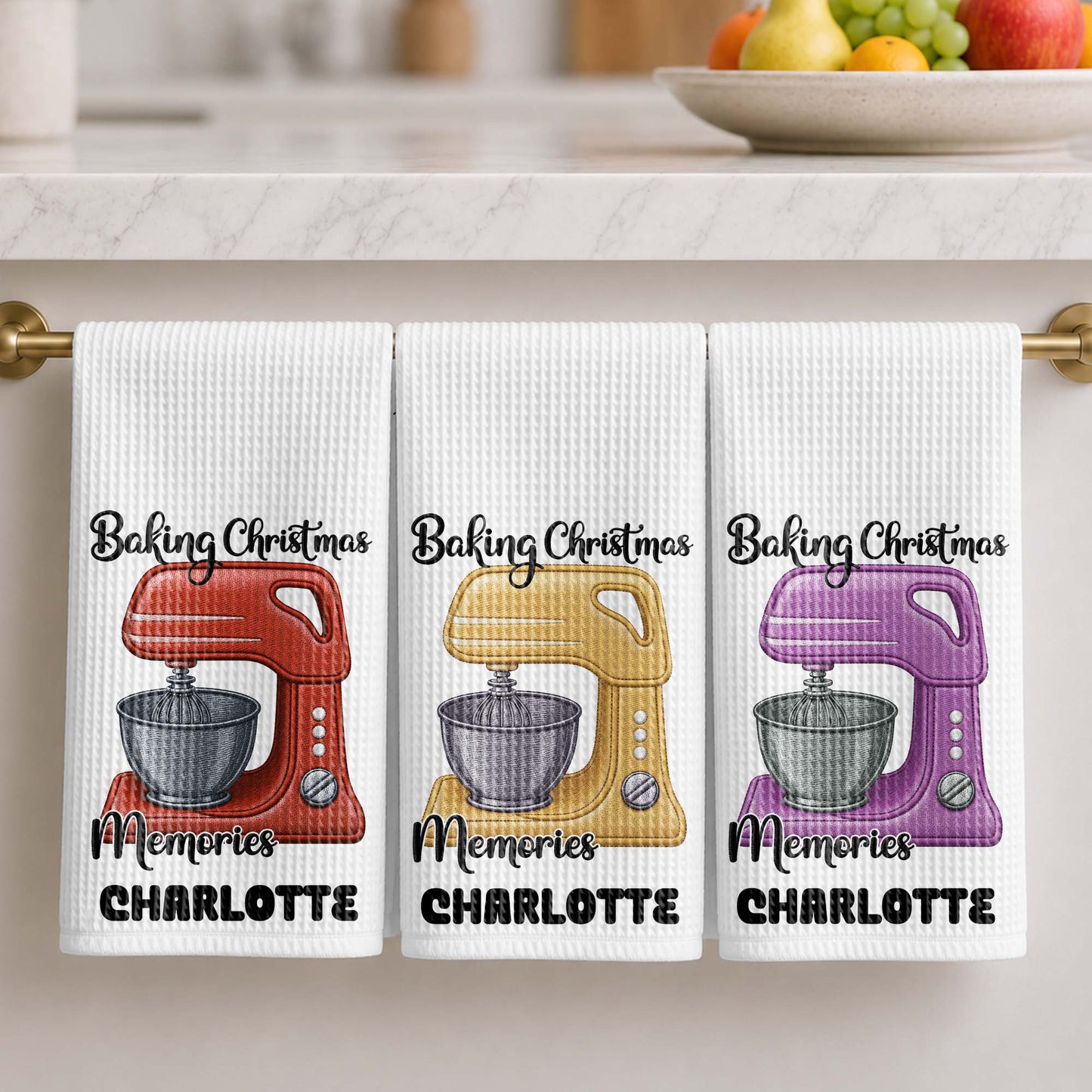 Baking Christmas Memories Personalized Dough Mixer Kitchen Decor - Personalized Kitchen Towel - BAKE057_TOWL
