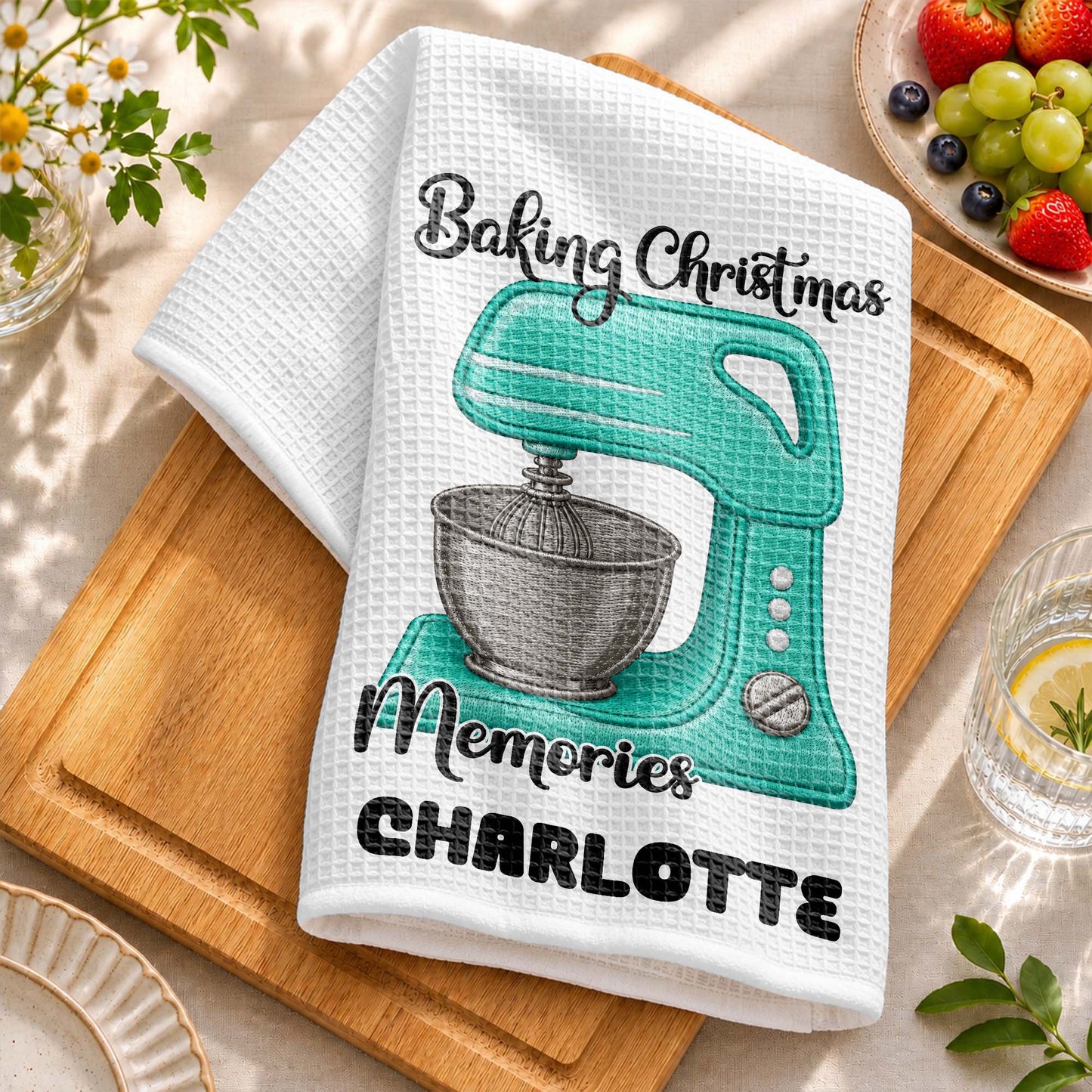 Baking Christmas Memories Personalized Dough Mixer Kitchen Decor - Personalized Kitchen Towel - BAKE057_TOWL