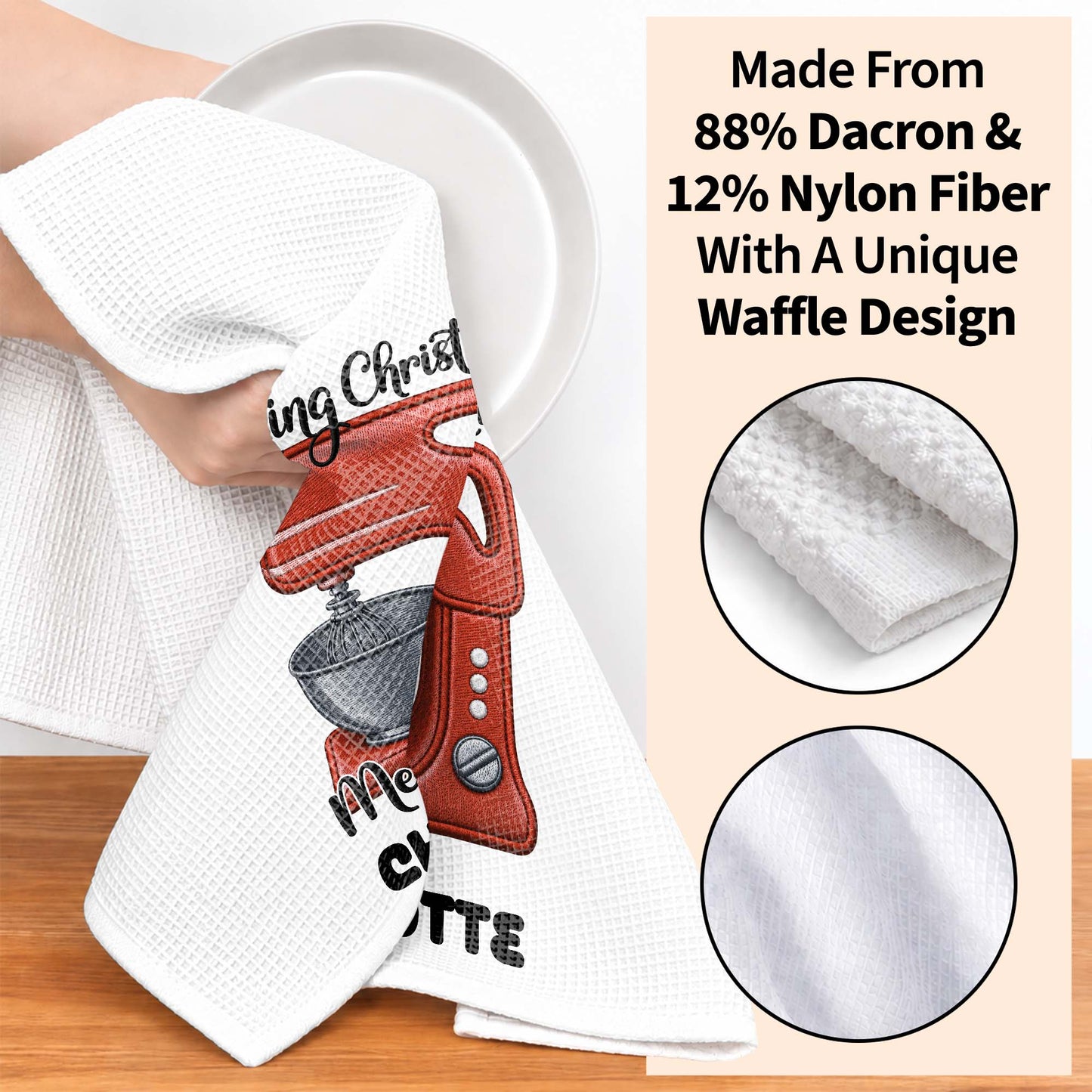 Baking Christmas Memories Personalized Dough Mixer Kitchen Decor - Personalized Kitchen Towel - BAKE057_TOWL